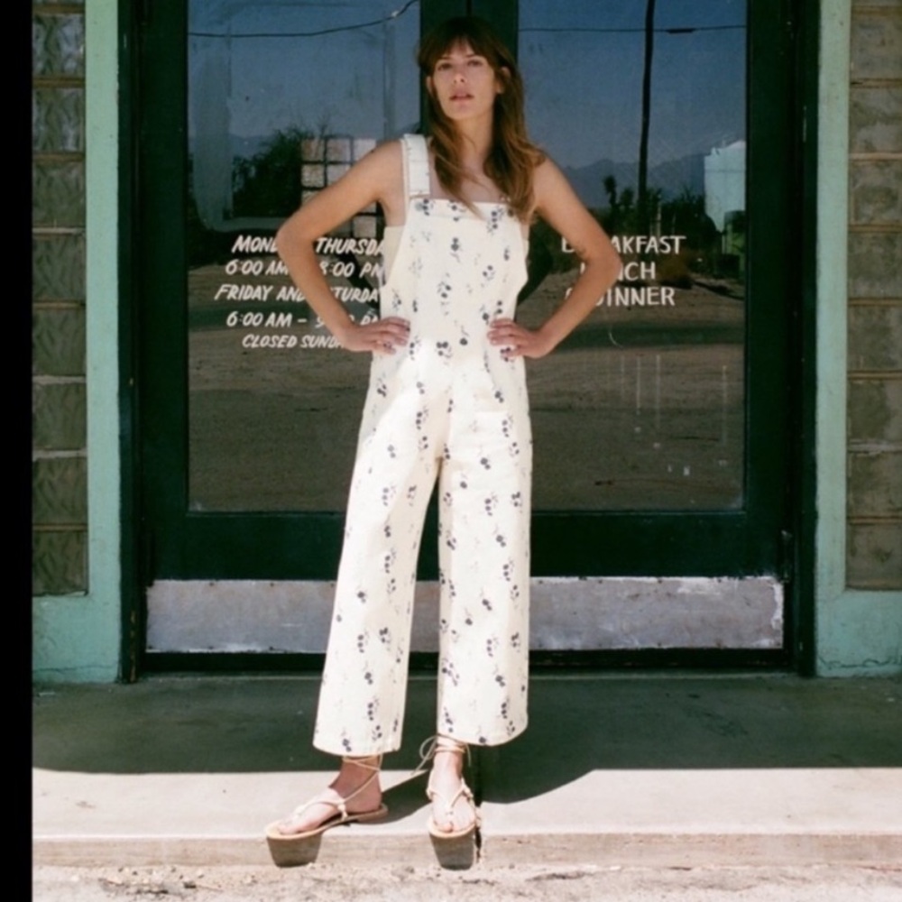Zara Cream Floral Jumpsuit